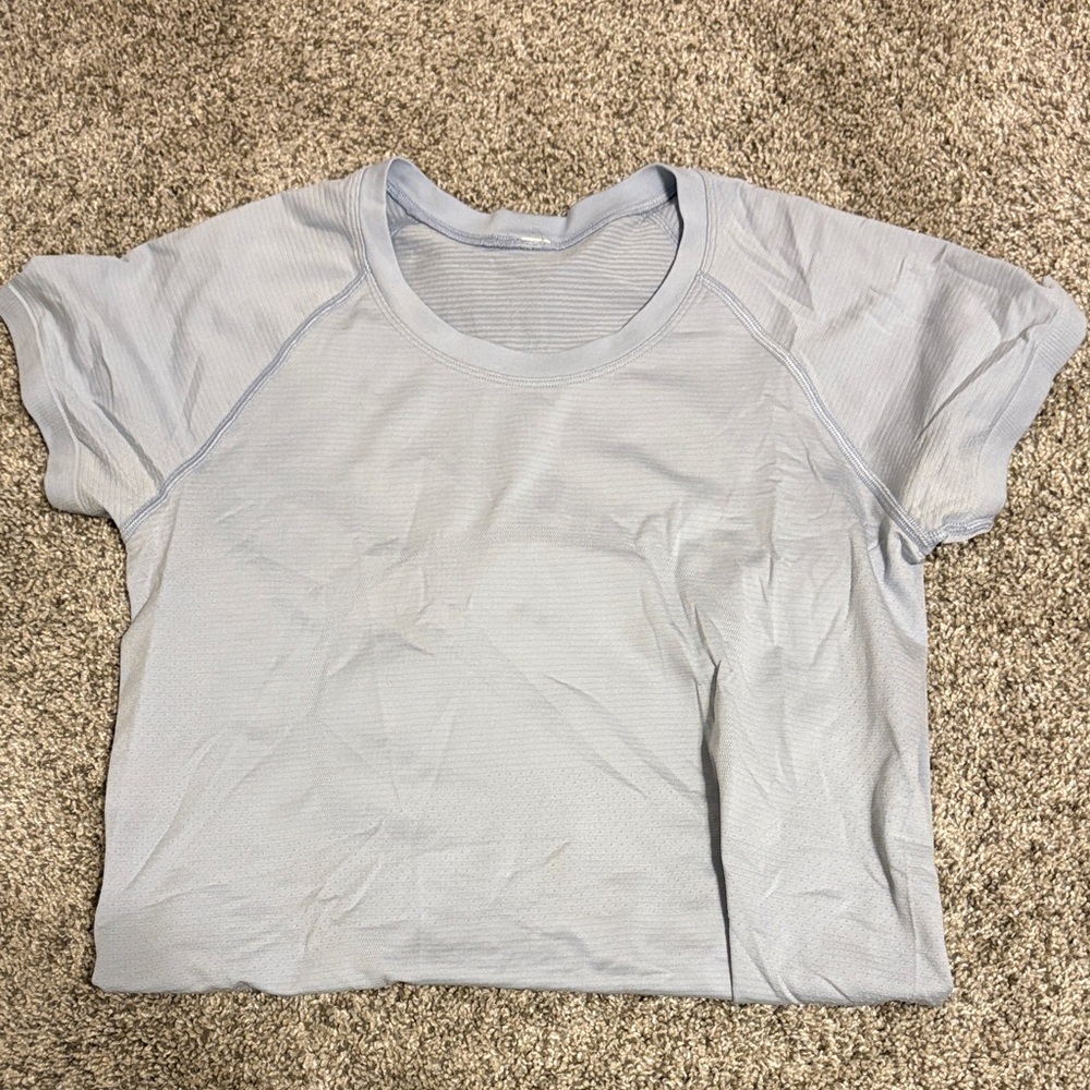 lululemon athletica Light Blue Short Sleeve Tee